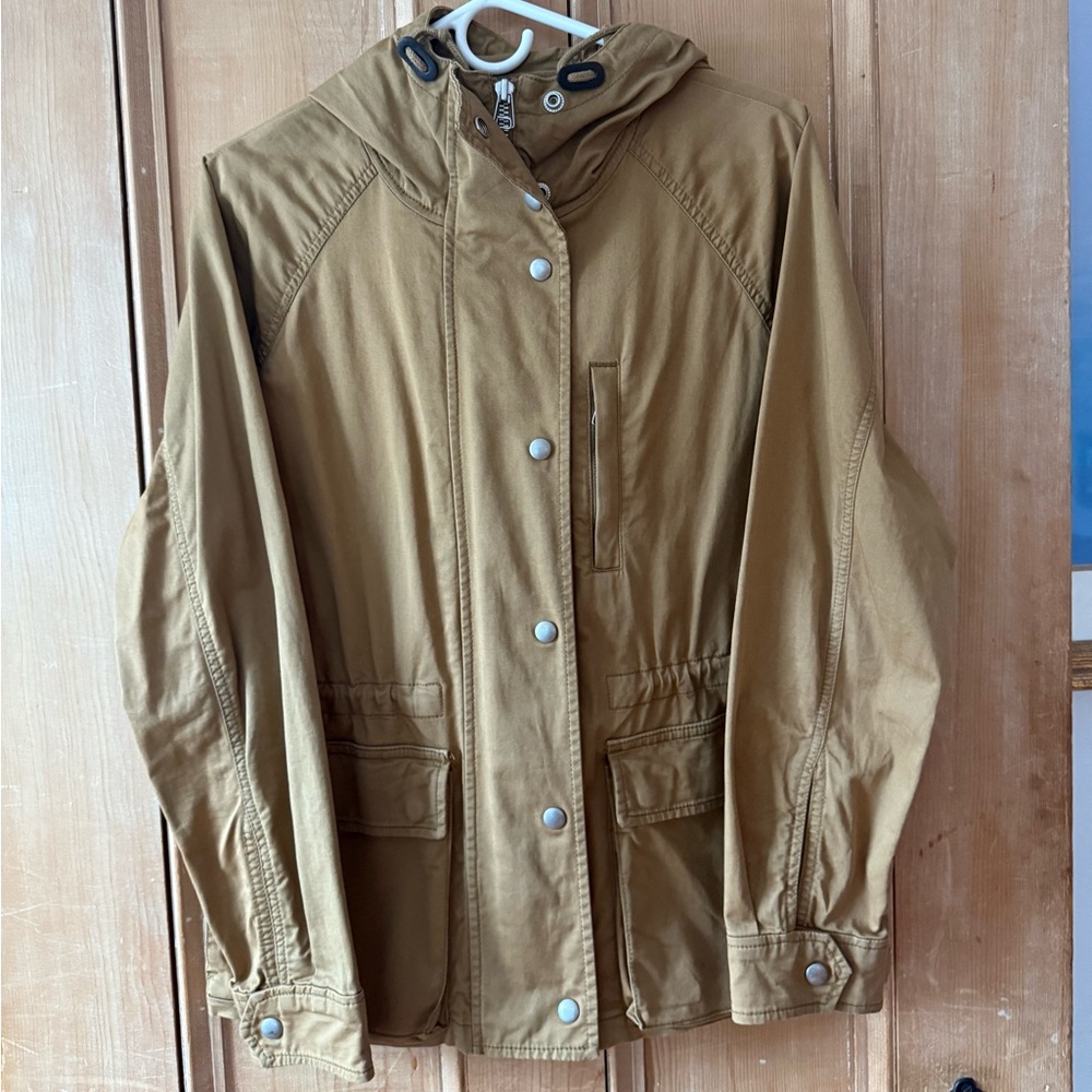 Tan Hooded Women's Anorak Utility Jacket